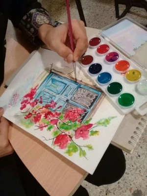 گزارش تصویری کارگاه آموزشی نقاشی و طراحی توسط دانشجو معلم سرکار خانم سمیه خانی در سرای دانشجویی 4