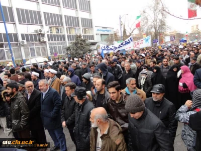 شرکت گسترده مسئولین، اساتید و کارکنان دانشگاه فرهنگیان استان آذربایجان غربی در راهپیمایی 22 بهمن سال 97