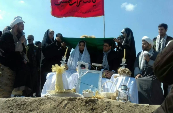 ازدواج دانشجویی در کنار بهشت آبی اروند زیر سایه پرچم آقا امام رضا (ع) 2