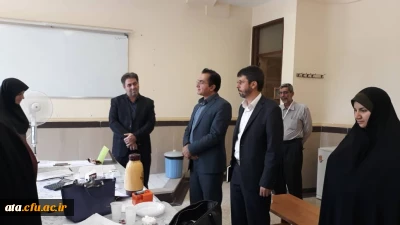 بازدید مسئولین اداره کل آموزش و پرورش، دکتر محمودلو مدیر امور پردیس های استان و دکتر پایز سرپرست پردیس علامه طباطبایی ارومیه از محل برگزاری مصاحبه معرفی شدگان آزمون سراسری سال 1398