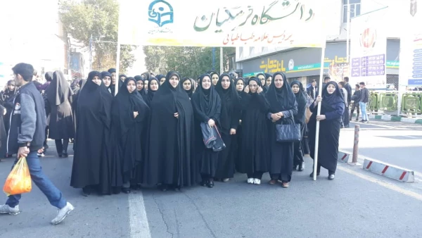 شرکت گسترده اساتید، کارکنان و دانشجویان دانشگاه فرهنگیان استان آذربایجان غربی در راهپیمایی یوم الله 13 آبان 2