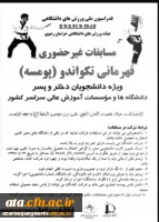 برگزاری مسابقات قهرمانی تکواندو در بخش پومسه (دختر و پسر) 2